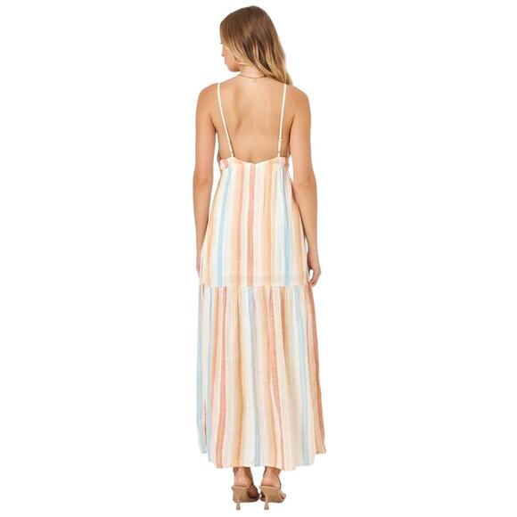 NWT! L*Space Printed Victoria Coastal Stripped Maxi Dress - Size Small - Picture 4 of 9